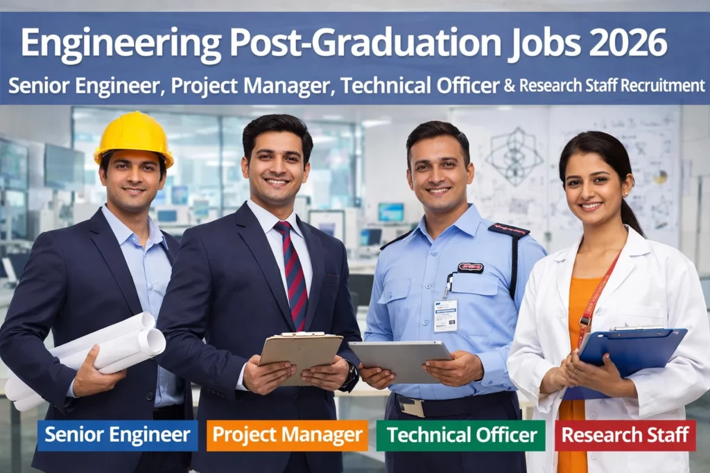 ngineering Post-Graduation Jobs 2026 – Senior Engineer, Project Manager, Technical Officer & Research Staff Recruitment